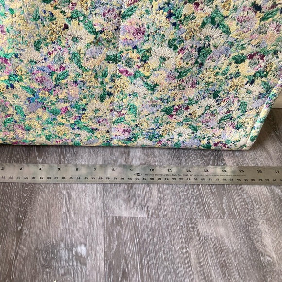 Sezane Le Sept Tote Bag - green flower florals - Picture 2 of 5